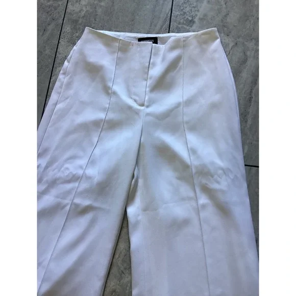 EXPRESS Cropped Wide Leg High Rise Pants White Women's Size 4R - Picture 3 of 8